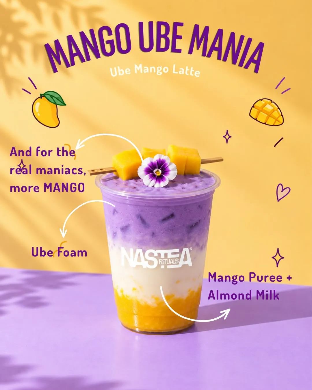 Ube matcha drink