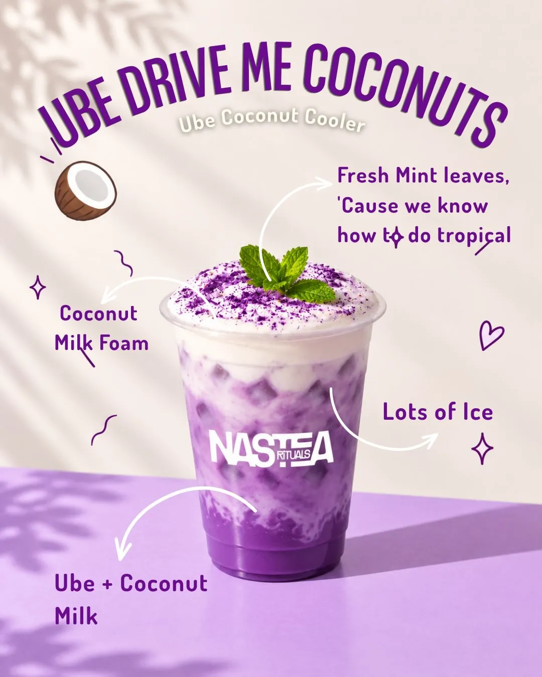 Ube matcha serving